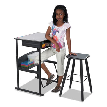 Safco® Alphabetter Adjustable-height Student Stool, Backless, Supports Up To 250 Lb, 35.5" Seat Height, Black freeshipping - TVN Wholesale